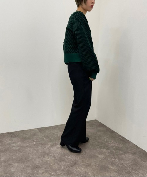 apres jour mignon(アプレジュールミニョン)の「ヘリンボーン柄カーディガン【ZOZOTOWN限定アイテム】(カーディガン/ボレロ・レディース・アイボリー/グリーン/ボルドー・フリー/X-LARGE)」の8枚目の写真