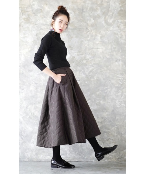 zootie（ズーティー）の「サニーヒート キルティングスカート（スカート・レディース・ブラック/アッシュブラウン・M）」の9枚目の写真