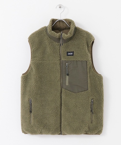 TAION(タイオン)の「TAION DOWNxBOA REVERSIBLE VEST(ダウンベスト・メンズ・ブラック/ネイビー/オリーブ/キャメル・MEDIUM/LARGE/X-LARGE)」の8枚目の写真