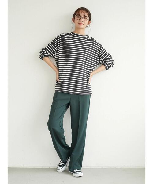 CRAFT STANDARD BOUTIQUE(クラフトスタンダードブティック)の「ポケット付きハイネックボーダーカットプルオーバー *(Tシャツ/カットソー・レディース・ベージュ/チャコールグレー/アイボリー/ピンク系その他2・FREE)」の9枚目の写真
