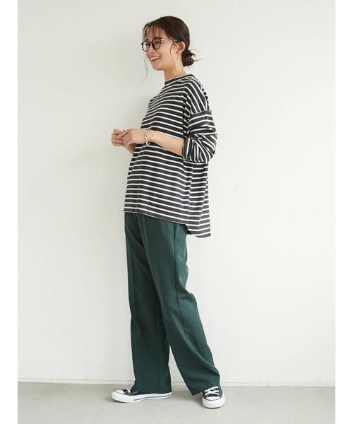 CRAFT STANDARD BOUTIQUE(クラフトスタンダードブティック)の「ポケット付きハイネックボーダーカットプルオーバー *(Tシャツ/カットソー・レディース・ベージュ/チャコールグレー/アイボリー/ピンク系その他2・FREE)」の10枚目の写真