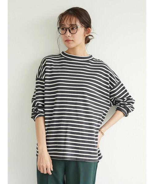CRAFT STANDARD BOUTIQUE(クラフトスタンダードブティック)の「ポケット付きハイネックボーダーカットプルオーバー *(Tシャツ/カットソー・レディース・ベージュ/チャコールグレー/アイボリー/ピンク系その他2・FREE)」の14枚目の写真