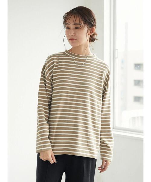 CRAFT STANDARD BOUTIQUE(クラフトスタンダードブティック)の「ポケット付きハイネックボーダーカットプルオーバー *(Tシャツ/カットソー・レディース・ベージュ/チャコールグレー/アイボリー/ピンク系その他2・FREE)」の17枚目の写真