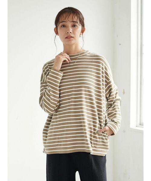 CRAFT STANDARD BOUTIQUE(クラフトスタンダードブティック)の「ポケット付きハイネックボーダーカットプルオーバー *(Tシャツ/カットソー・レディース・ベージュ/チャコールグレー/アイボリー/ピンク系その他2・FREE)」の18枚目の写真