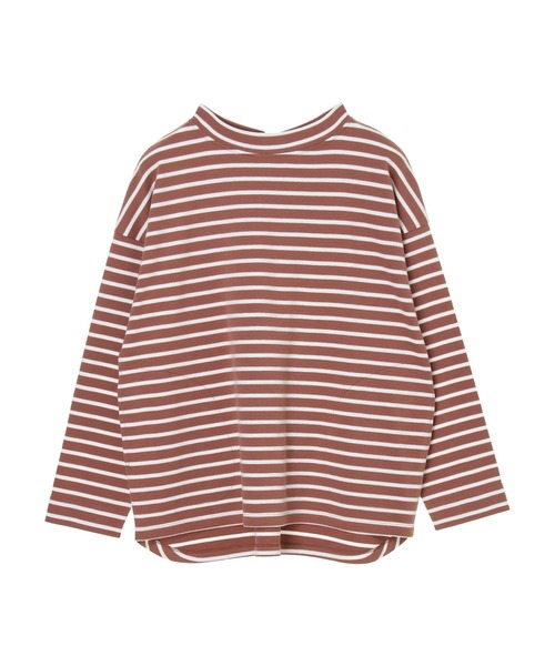 CRAFT STANDARD BOUTIQUE(クラフトスタンダードブティック)の「ポケット付きハイネックボーダーカットプルオーバー *(Tシャツ/カットソー・レディース・ベージュ/チャコールグレー/アイボリー/ピンク系その他2・FREE)」の1枚目の写真
