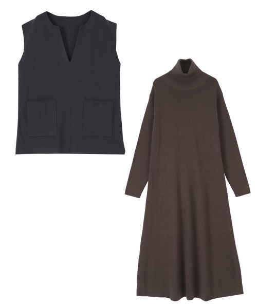 titivate（ティティベイト）の「ﾚｲﾔｰﾄﾞﾆｯﾄﾜﾝﾋﾟｰｽ（ワンピース・レディース・ベージュ/ベージュ系その他/ブラウン系その他・S/M）」の20枚目の写真