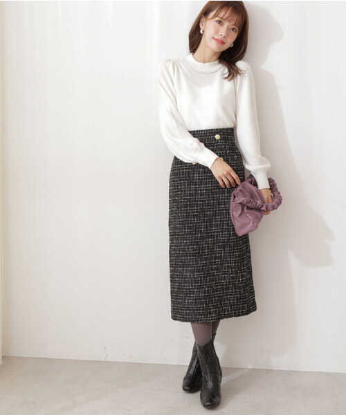 PROPORTION BODY DRESSING(プロポーションボディドレッシング)の「パールネックニット / 1211270111(ニット/セーター・レディース・パープル/ネイビー/ホワイト系その他・SMALL/MEDIUM)」の7枚目の写真