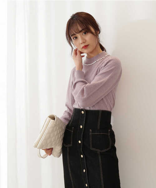 PROPORTION BODY DRESSING(プロポーションボディドレッシング)の「パールネックニット / 1211270111(ニット/セーター・レディース・パープル/ネイビー/ホワイト系その他・SMALL/MEDIUM)」の15枚目の写真