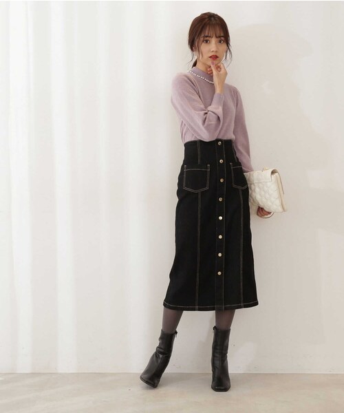 PROPORTION BODY DRESSING(プロポーションボディドレッシング)の「パールネックニット / 1211270111(ニット/セーター・レディース・パープル/ネイビー/ホワイト系その他・SMALL/MEDIUM)」の16枚目の写真