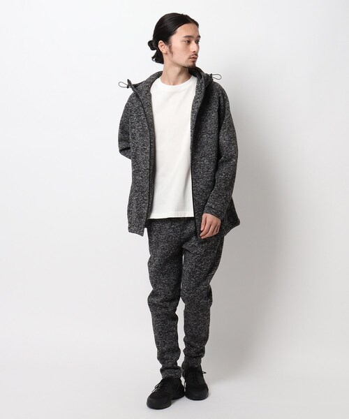 BASECONTROL（ベースコントロール）の「◆ニットフリース 止水ファスナー フードアウター（ブルゾン・メンズ・チャコールグレー/ブラック/アイボリー・01/02/03）」の9枚目の写真