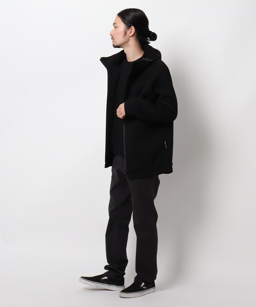 BASECONTROL（ベースコントロール）の「◆ニットフリース 止水ファスナー フードアウター（ブルゾン・メンズ・チャコールグレー/ブラック/アイボリー・01/02/03）」の8枚目の写真