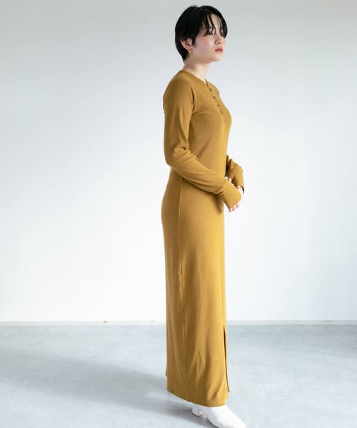 Spoon Store スプーンストア の デザインボタンリブワンピース ワンピース Wear