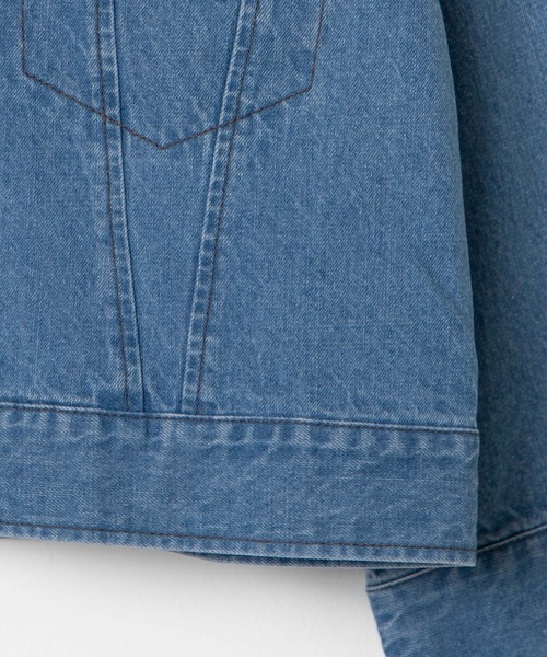 WEGO(ウィゴー)の「WEGO/カラーショートジャケット(デニムジャケット・レディース・ブラック/ライトインディゴブルー/ケリー・FREE)」の18枚目の写真