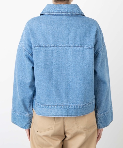 WEGO(ウィゴー)の「WEGO/カラーショートジャケット(デニムジャケット・レディース・ブラック/ライトインディゴブルー/ケリー・FREE)」の22枚目の写真