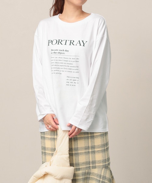 Heather(ヘザー)の「LOGOロンTEE 258154(Tシャツ/カットソー・レディース・ホワイト/イエロー/ブルー・FREE)」の2枚目の写真