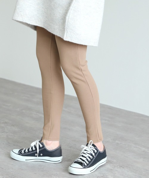 reca(レカ)の「裏起毛ボンディングリブレギンス(レギンス/スパッツ・レディース・ブラック/ベージュ/チャコール・FREE)」の2枚目の写真