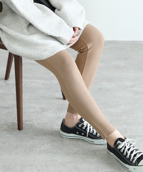 reca(レカ)の「裏起毛ボンディングリブレギンス(レギンス/スパッツ・レディース・ブラック/ベージュ/チャコール・FREE)」の7枚目の写真