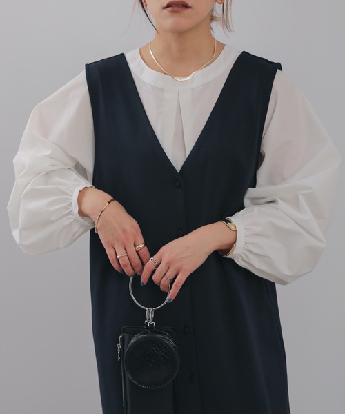 ap retro(アプレトロ)の「【apretro】ボリュームスリーブシャツブラウス 前後2WAY(シャツ/ブラウス・レディース・ホワイト/ブラック/ストライプ・FREE)」の8枚目の写真