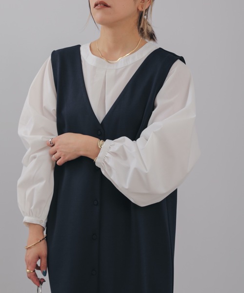 ap retro(アプレトロ)の「【apretro】ボリュームスリーブシャツブラウス 前後2WAY(シャツ/ブラウス・レディース・ホワイト/ブラック/ストライプ・FREE)」の10枚目の写真