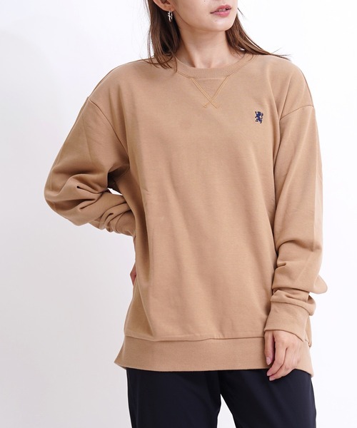 GIORDANO（ジョルダーノ）の「[ GIORDANO ] コットンクルーネック裏毛スウェット(トレーナー)（スウェット・レディース・ベージュ系その他/グレー系その他/ホワイト系その他/ブラック/ブラック系その他/ネイビー/杢グレー/ブラウン/レッド/イエロー/ダークグリーン/ライトグレー/グリーン/パープル/グレー/カーキ/ブルー/ブルー系その他/グリーン系その他・SMALL/MEDIUM/X-LARGE/LARGE/XX-LARGE）」の9枚目の写真