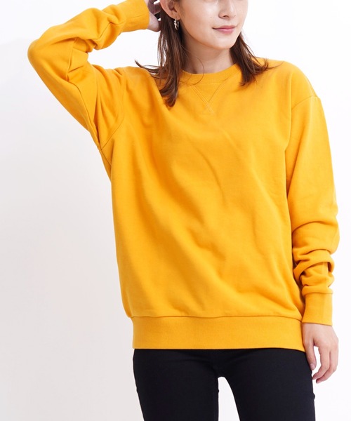 GIORDANO（ジョルダーノ）の「[ GIORDANO ] コットンクルーネック裏毛スウェット(トレーナー)（スウェット・レディース・ベージュ系その他/グレー系その他/ホワイト系その他/ブラック/ブラック系その他/ネイビー/杢グレー/ブラウン/レッド/イエロー/ダークグリーン/ライトグレー/グリーン/パープル/グレー/カーキ/ブルー/ブルー系その他/グリーン系その他・SMALL/MEDIUM/X-LARGE/LARGE/XX-LARGE）」の18枚目の写真