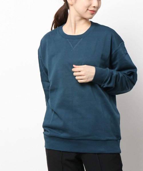 GIORDANO（ジョルダーノ）の「[ GIORDANO ] コットンクルーネック裏毛スウェット(トレーナー)（スウェット・レディース・ベージュ系その他/グレー系その他/ホワイト系その他/ブラック/ブラック系その他/ネイビー/杢グレー/ブラウン/レッド/イエロー/ダークグリーン/ライトグレー/グリーン/パープル/グレー/カーキ/ブルー/ブルー系その他/グリーン系その他・SMALL/MEDIUM/X-LARGE/LARGE/XX-LARGE）」の15枚目の写真