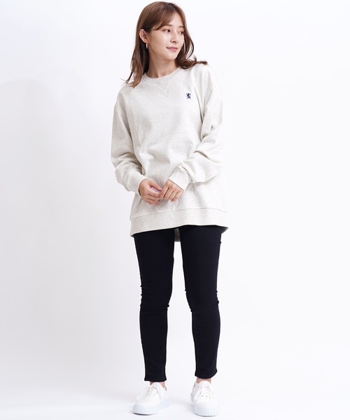 GIORDANO（ジョルダーノ）の「[ GIORDANO ] コットンクルーネック裏毛スウェット(トレーナー)（スウェット・レディース・ベージュ系その他/グレー系その他/ホワイト系その他/ブラック/ブラック系その他/ネイビー/杢グレー/ブラウン/レッド/イエロー/ダークグリーン/ライトグレー/グリーン/パープル/グレー/カーキ/ブルー/ブルー系その他/グリーン系その他・SMALL/MEDIUM/X-LARGE/LARGE/XX-LARGE）」の20枚目の写真