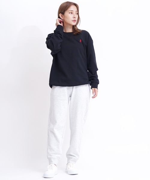 GIORDANO（ジョルダーノ）の「[ GIORDANO ] コットンクルーネック裏毛スウェット(トレーナー)（スウェット・レディース・ベージュ系その他/グレー系その他/ホワイト系その他/ブラック/ブラック系その他/ネイビー/杢グレー/ブラウン/レッド/イエロー/ダークグリーン/ライトグレー/グリーン/パープル/グレー/カーキ/ブルー/ブルー系その他/グリーン系その他・SMALL/MEDIUM/X-LARGE/LARGE/XX-LARGE）」の21枚目の写真