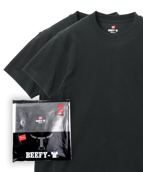 HANES(ヘインズ)の「【2枚セット】Hanes/ヘインズ BEEFY-T ヘビーウェイト Tシャツ 半袖 カットソー メンズ レディース ユニセックス 無地(Tシャツ/カットソー・メンズ・グレー/ブラック/ホワイト/ネイビー・X-SMALL/SMALL/LARGE/MEDIUM/X-LARGE)」の3枚目の写真