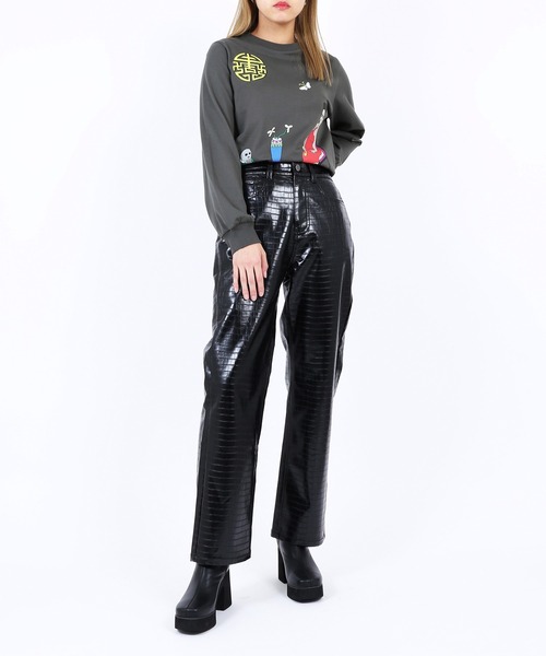 PUNYUS（プニュズ）の「フェィクレザーパンツ（その他パンツ・レディース・ブラック/ライトパープル・2/4/1/3）」の4枚目の写真