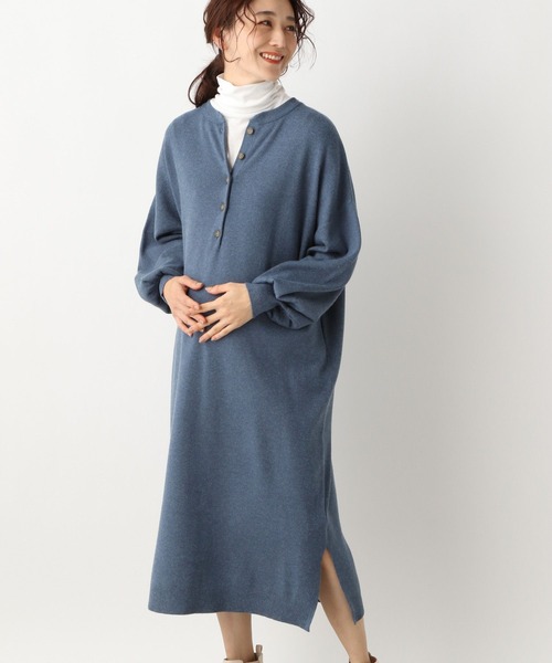 LEPSIM（レプシィム）の「マタニティ／12ゲージWAYヘンリーワンピース（マタニティウェア/グッズ・レディース・ベージュ/ブラウン/ブルー・FREE）」の3枚目の写真