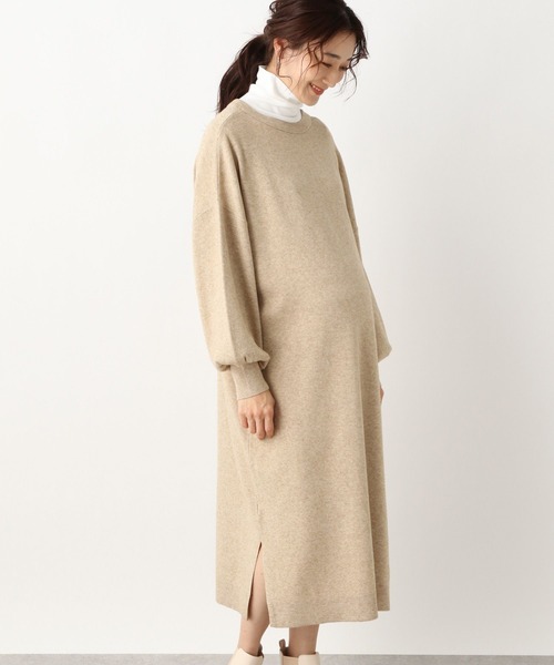 LEPSIM（レプシィム）の「マタニティ／12ゲージWAYヘンリーワンピース（マタニティウェア/グッズ・レディース・ベージュ/ブラウン/ブルー・FREE）」の6枚目の写真