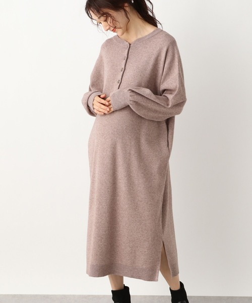 LEPSIM（レプシィム）の「マタニティ／12ゲージWAYヘンリーワンピース（マタニティウェア/グッズ・レディース・ベージュ/ブラウン/ブルー・FREE）」の9枚目の写真