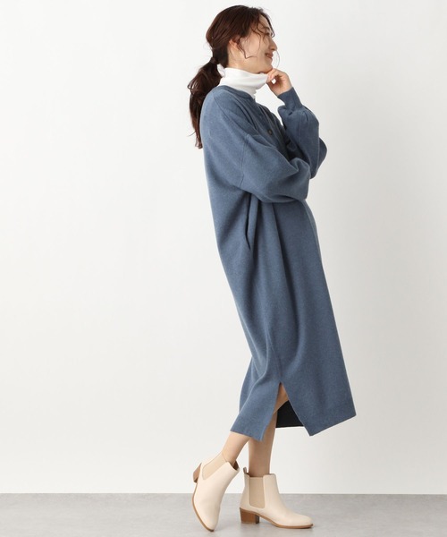 LEPSIM（レプシィム）の「マタニティ／12ゲージWAYヘンリーワンピース（マタニティウェア/グッズ・レディース・ベージュ/ブラウン/ブルー・FREE）」の10枚目の写真