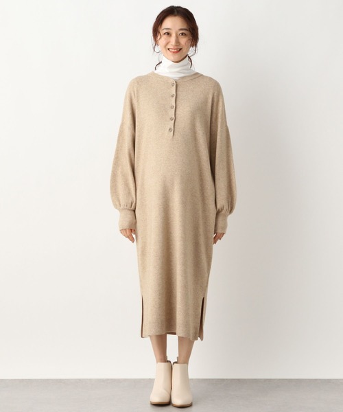 LEPSIM（レプシィム）の「マタニティ／12ゲージWAYヘンリーワンピース（マタニティウェア/グッズ・レディース・ベージュ/ブラウン/ブルー・FREE）」の13枚目の写真