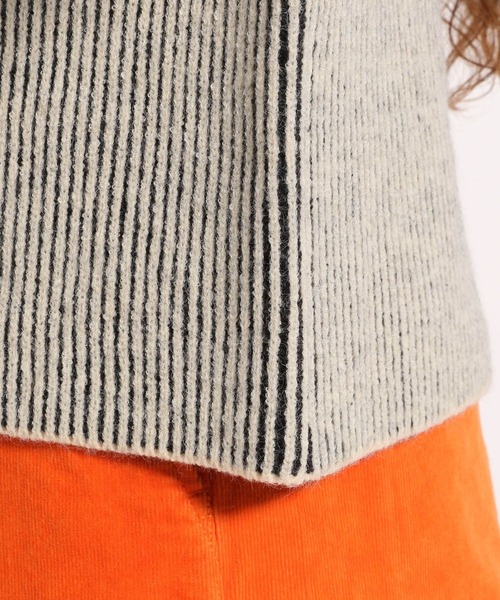 niko and（ニコアンド）の「洗える配色片畦編みニットプルオーバー