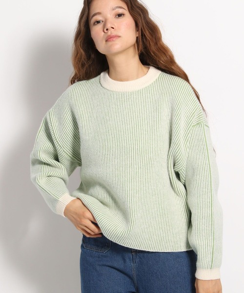 ☆☆ニコアンド　niko and… 格子編み目のニットセーター セール】クロップド透かしニット（ニット/セーター）｜niko and