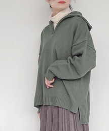 AS KNOW AS plus | ●ゆるりハーフジップ ニットプルオーバー(ニット/セーター)