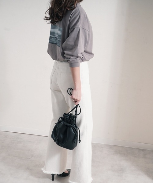 Fizz（フィズ）の「【Fizz/フィズ】　フォトプリントビッグロンT（Tシャツ/カットソー・レディース・グレイッシュベージュ/ベージュ/ブラック/ホワイト・M）」の7枚目の写真