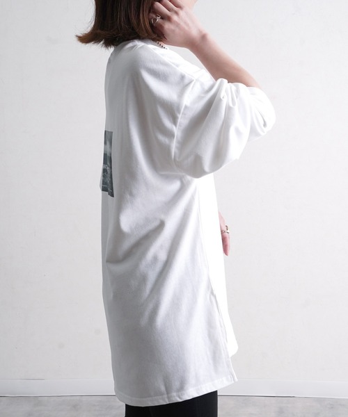 Fizz（フィズ）の「【Fizz/フィズ】　フォトプリントビッグロンT（Tシャツ/カットソー・レディース・グレイッシュベージュ/ベージュ/ブラック/ホワイト・M）」の9枚目の写真