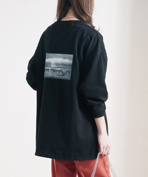 Fizz（フィズ）の「【Fizz/フィズ】　フォトプリントビッグロンT（Tシャツ/カットソー・レディース・グレイッシュベージュ/ベージュ/ブラック/ホワイト・M）」の15枚目の写真