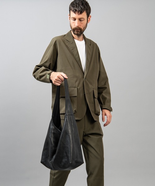 MR.OLIVE E.O.I（ミスターオリーブイーグルオブインデペンデンス）の「MR.OLIVE ミスターオリーブ / E.O.I / MILANO GRAIN LEATHER / ECO TOTE ミラノグラインレザー / エコ トートバッグ ショルダーバッグ / ME695TA（トートバッグ・メンズ・ブラック/グレイッシュベージュ・FREE）」の3枚目の写真