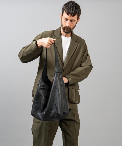 MR.OLIVE E.O.I（ミスターオリーブイーグルオブインデペンデンス）の「MR.OLIVE ミスターオリーブ / E.O.I / MILANO GRAIN LEATHER / ECO TOTE ミラノグラインレザー / エコ トートバッグ ショルダーバッグ / ME695TA（トートバッグ・メンズ・ブラック/グレイッシュベージュ・FREE）」の9枚目の写真