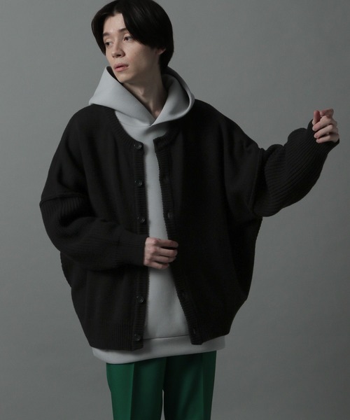 HARE(ハレ)の「ドルマンマルチデザインカーディガン(HARE)(カーディガン/ボレロ・メンズ・ブラック/ライトグレー/グリーン/ブルー・SMALL/MEDIUM)」の2枚目の写真