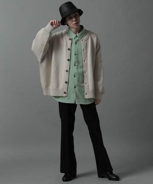 HARE(ハレ)の「ドルマンマルチデザインカーディガン(HARE)(カーディガン/ボレロ・メンズ・ブラック/ライトグレー/グリーン/ブルー・SMALL/MEDIUM)」の8枚目の写真