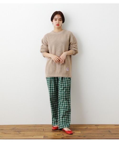 RODEO CROWNS WIDE BOWL(ロデオクラウンズワイドボウル)の「SHARE アゼニットトップス(ニット/セーター・レディース・ネイビー/ベージュ/グリーン・FREE)」の4枚目の写真