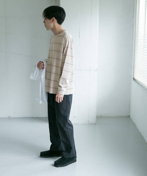 URBAN RESEARCH DOORS（アーバンリサーチドアーズ）の「MVS天竺ボーダーロングスリーブTシャツ（Tシャツ/カットソー・メンズ・ホワイト系その他/オレンジ・38/40）」の10枚目の写真