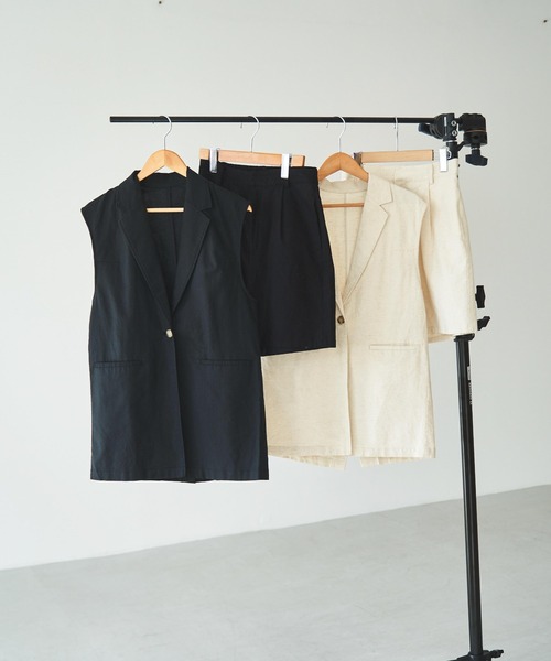 WEGO(ウィゴー)の「WEGO/リネンブレンドハーフパンツ(その他パンツ・レディース・ナチュラル/ブラック・FREE)」の11枚目の写真