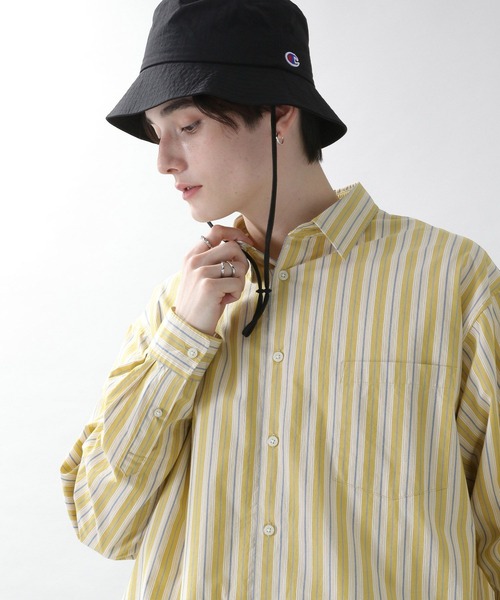 RAGEBLUE（レイジブルー）の「ストライプ/ギンガムチェックシャツ/261702（シャツ/ブラウス・メンズ・ネイビー/イエロー/ブルー/グリーン・MEDIUM/LARGE）」の4枚目の写真