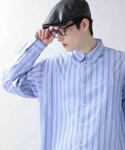 RAGEBLUE（レイジブルー）の「ストライプ/ギンガムチェックシャツ/261702（シャツ/ブラウス・メンズ・ネイビー/イエロー/ブルー/グリーン・MEDIUM/LARGE）」の3枚目の写真